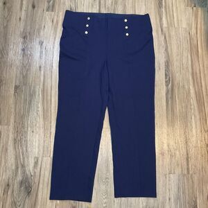 Nygard Slims Trousers Dress Pants Pull‎ On Sailor Women’s Stretch Blue Size 3X